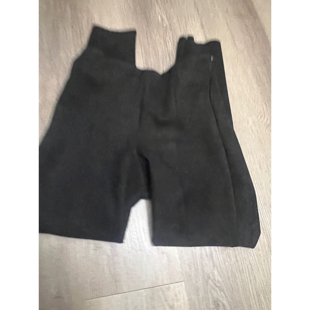 Zara Basic Black Faux Suede Leggings High Rise Ankle Zip Trousers Small